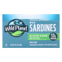 Front of Wild Planet Non-GMO Wild Sardines in Extra Virgin Olive Oil Lightly Smoked - Healthy Canned Fish - High Protein Meal - Sustainably Caught Sardines