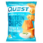 Front of Quest Protein Tortilla Chips Cheddar & Sour Cream - High Protein Chip - Low Carbs Chip - Less Sugar Chip