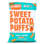 Front of Spudsy Sweet Potato Puff Snack Vegan Cheese Puffs - Vegan Cheese Puffs - Vegan Chips - Vegetarian Cheetos