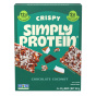 Front of Simply Protein Gluten Free Crispy Snack Bars Chocolate Coconut - Gluten Free Protein Bar - Vegan Protein Bar - Coconut Bar