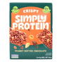 Front of Simply Protein Gluten Free Crispy Snack Bars Peanut Butter Chocolate - Simply Protein Protein Bars - Gluten Free Protein Bar - Peanut Butter Protein Bar
