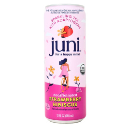 Juni Sparkling Decaffeinated Adaptogenic Tea Strawberry Hibiscus