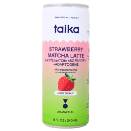 Taika Dairy-Free Canned Matcha Latte With Adaptogens Strawberry at