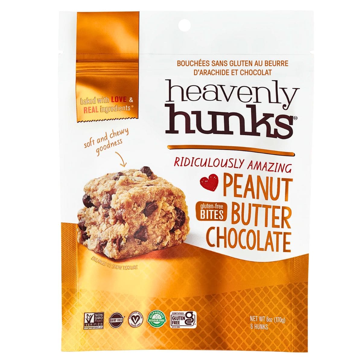 Heavenly Hunks Gluten-Free Bites Peanut Butter Chocolate, 170g