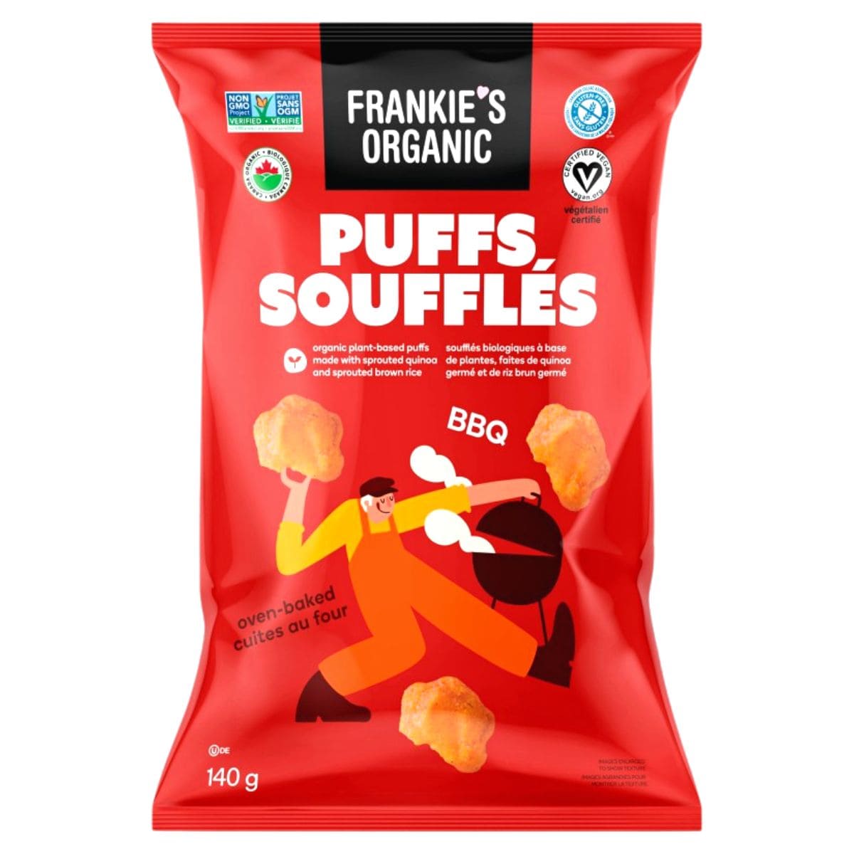 Frankie’s Organic Gluten-Free Oven-Baked Puffs BBQ, 140g