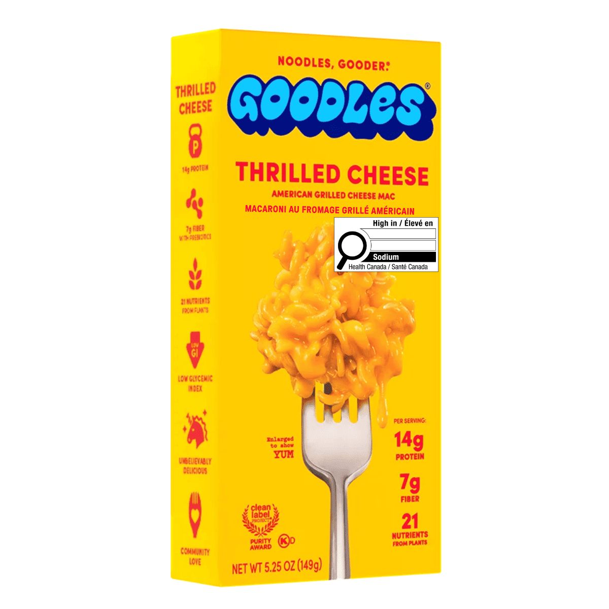 Goodles Noodles High-Protein Mac &amp; Cheese Thrilled Cheese, 149g