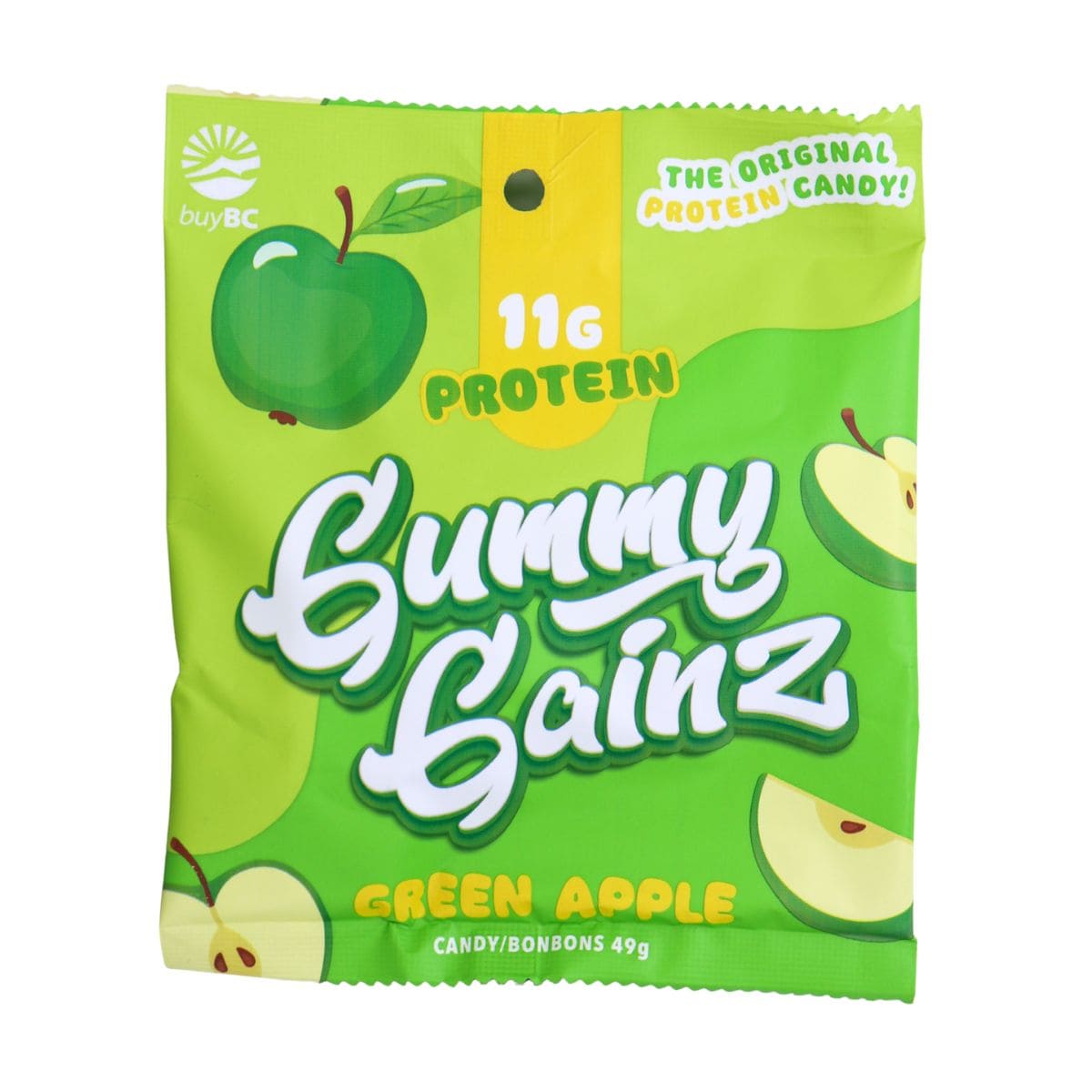 Gummy Gainz Protein Gummy Candy Green Apple, 49 g