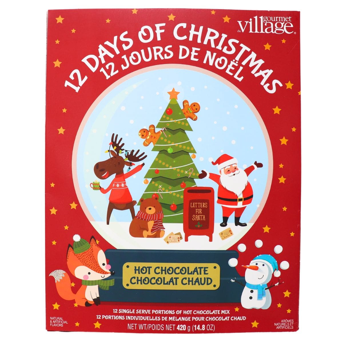 Gourmet du Village 12 Days of Christmas Hot Chocolate Advent Calendar, 12 Packs