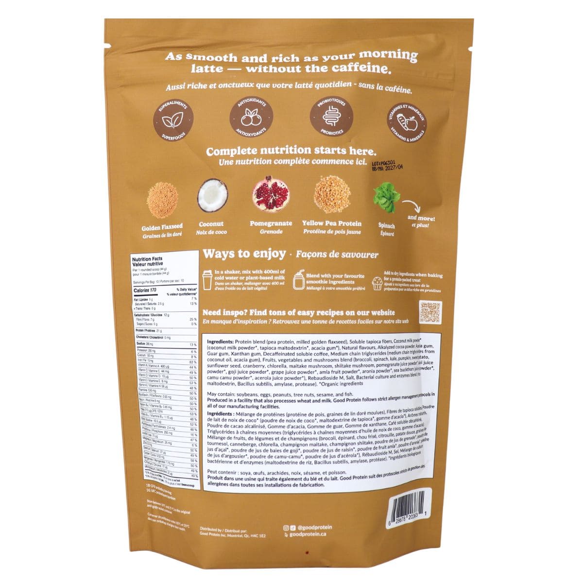 Good Protein All-In-One Shake Plant-Based Superfood Blend Mocha, 440g