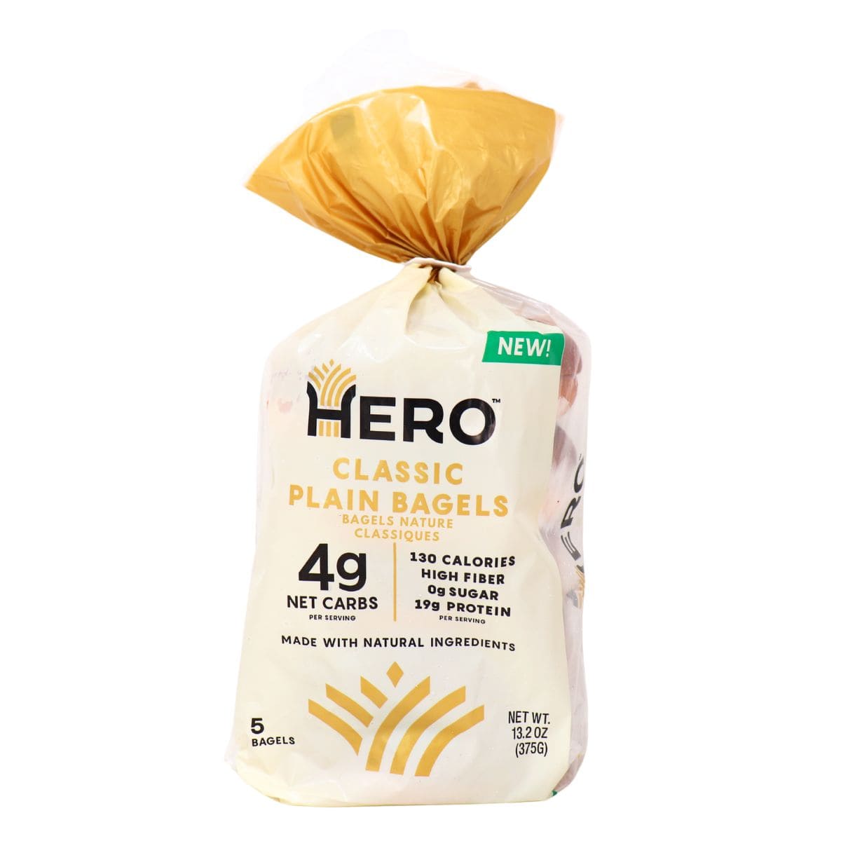 Hero Low-Carb Bagels Classic Plain, 5 Bagels