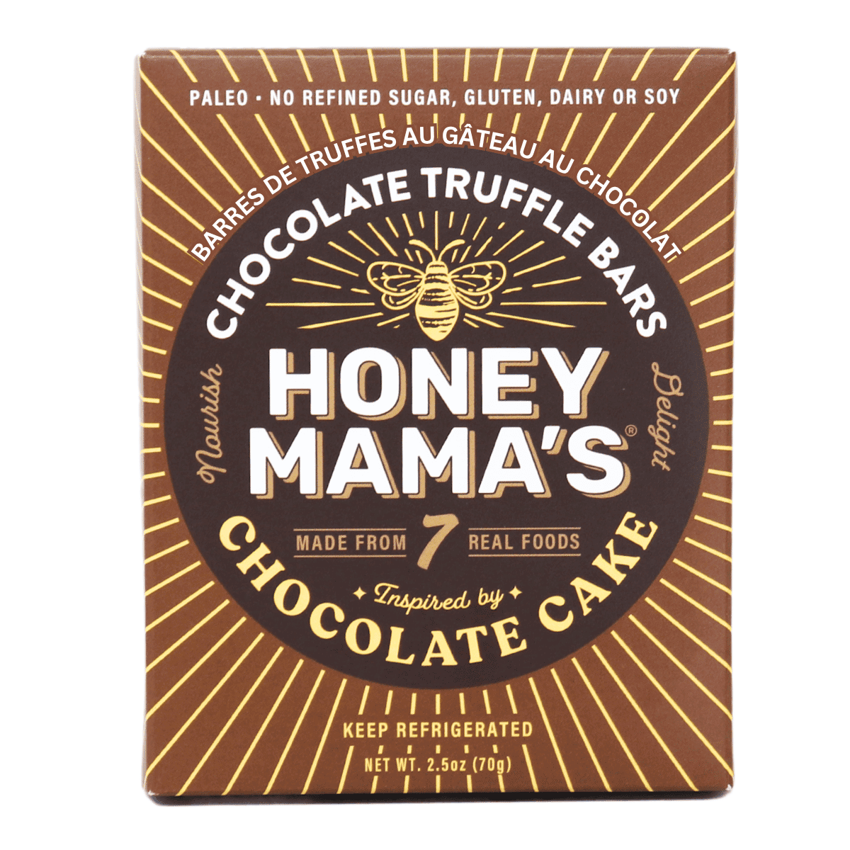 Honey Mamas Gluten-Free Chocolate Fudge Bars Chocolate Cake, 70g