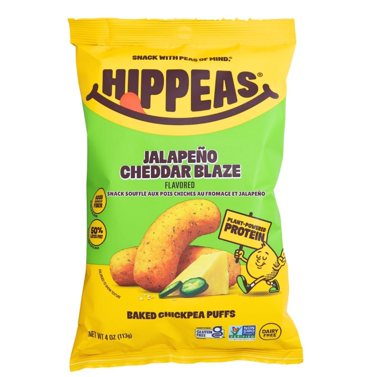 Hippeas Chickpea Puff Jalapeño Cheddar Blaze, 113 g