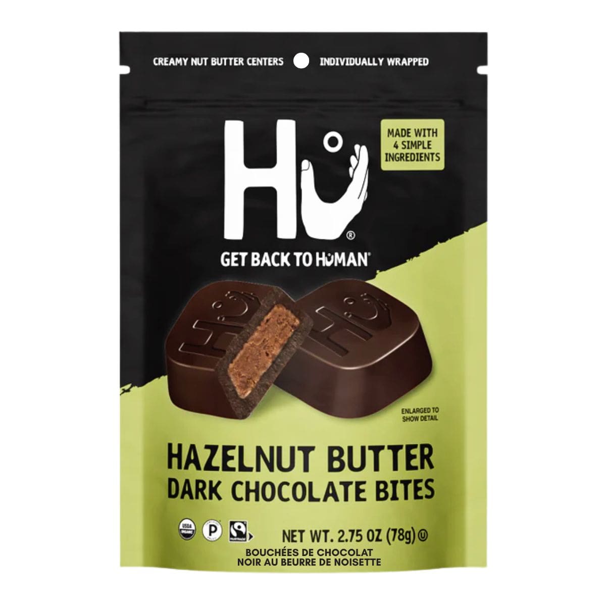 Hu Kitchen Hazelnut Butter Dark Chocolate Bites, 78g