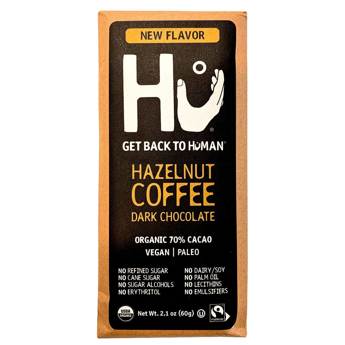 Hu Kitchen Organic 70% Dark Chocolate Hazelnut Coffee, 60g