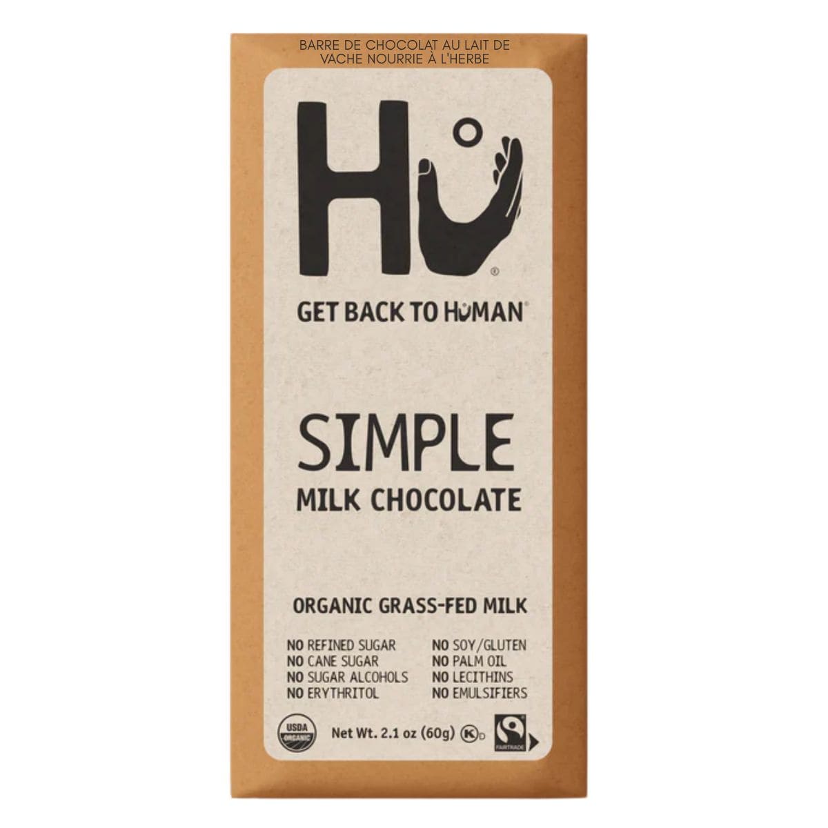 Hu Kitchen Simple Grass-Fed Milk Chocolate Bar, 60g