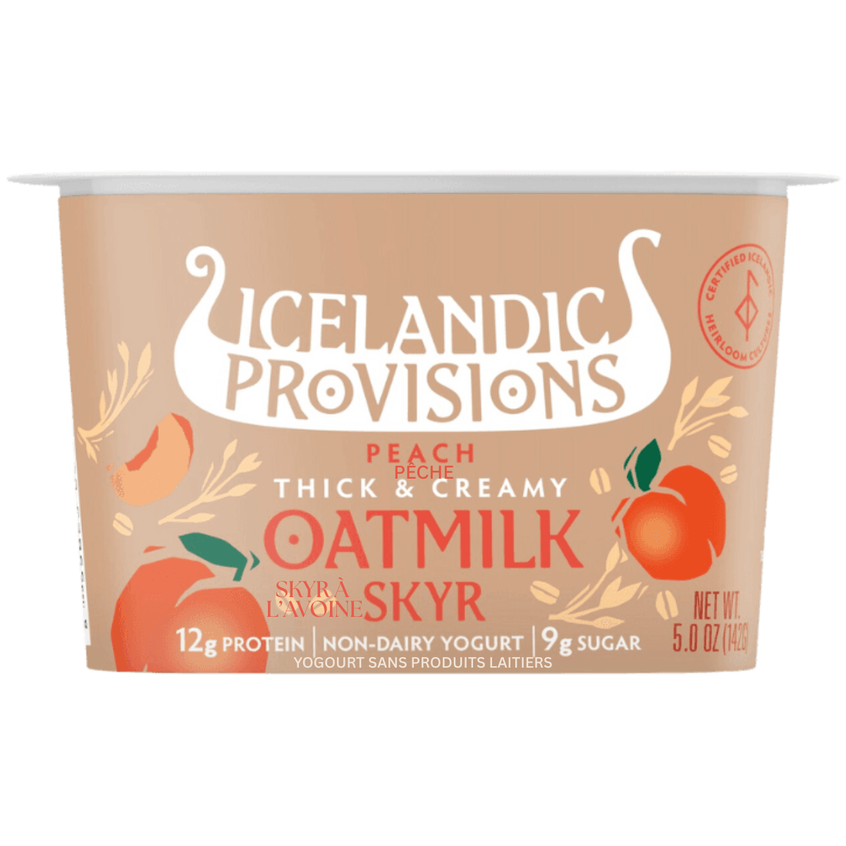 Icelandic Provisions Thick &amp; Creamy Oatmilk Skyr Peach, 142 g