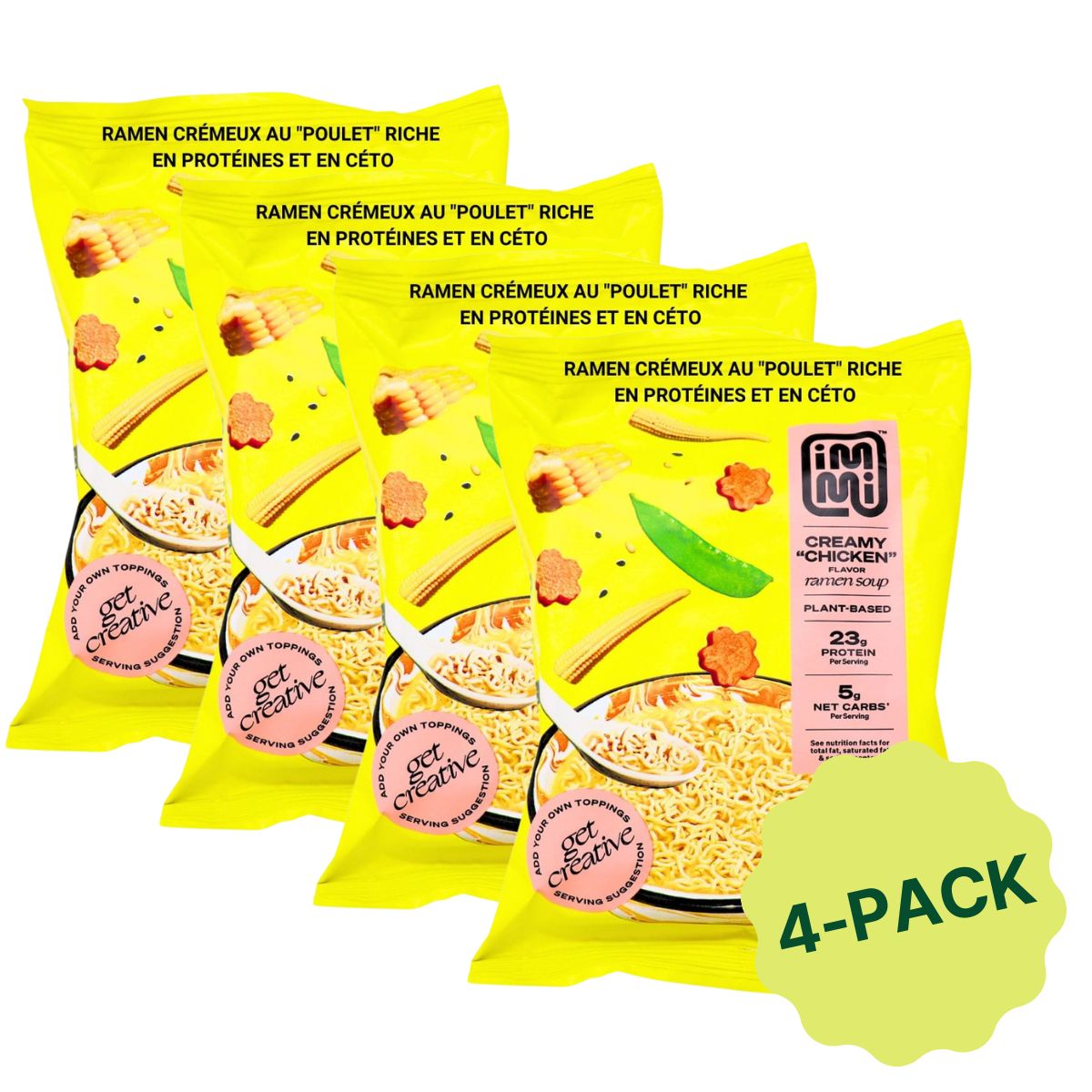 Immi Keto High Protein Ramen Creamy “Chicken” 4-Pack, 69g each