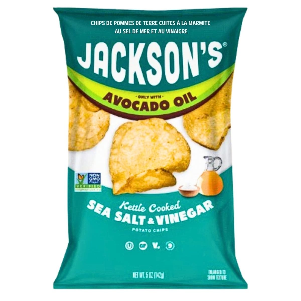 Jackson’s Kettle-Cooked Potato Chips With Avocado Oil Salt &amp; Vinegar, 142g
