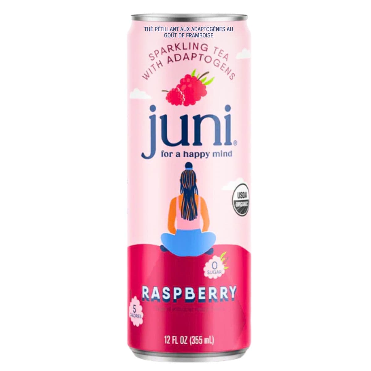 Juni Sparkling Adaptogenic Tea Raspberry, 355 ml