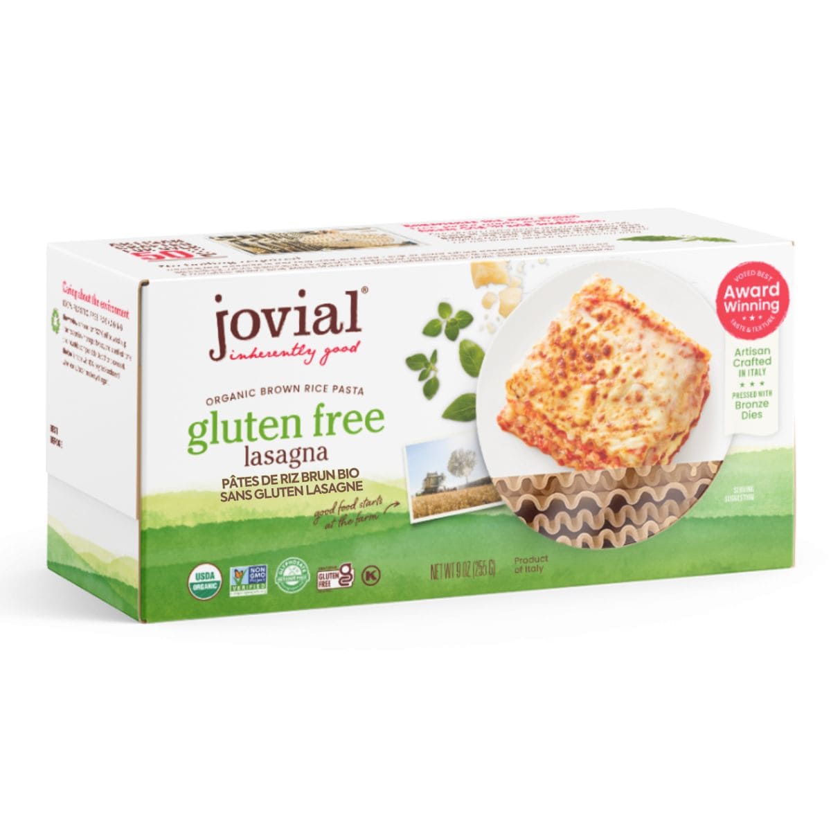 Jovial Gluten Free Organic Brown Rice Pasta Lasagna, 255g