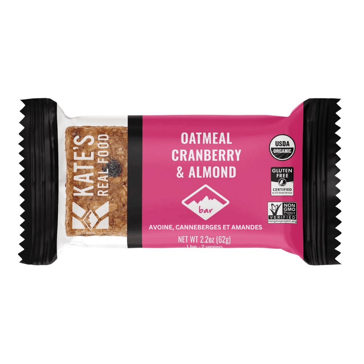 Kate’s Real Food Energy Bar Oatmeal Cranberry &amp; Almond, 62g