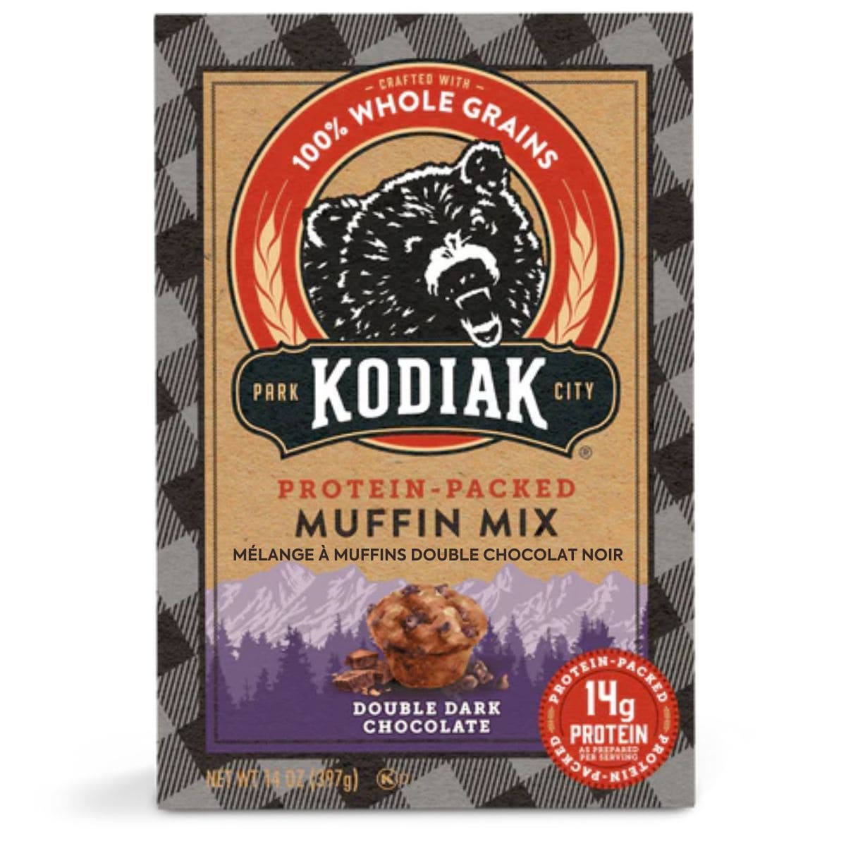 Kodiak Protein-Packed Muffin Mix Double Dark Chocolate, 397g