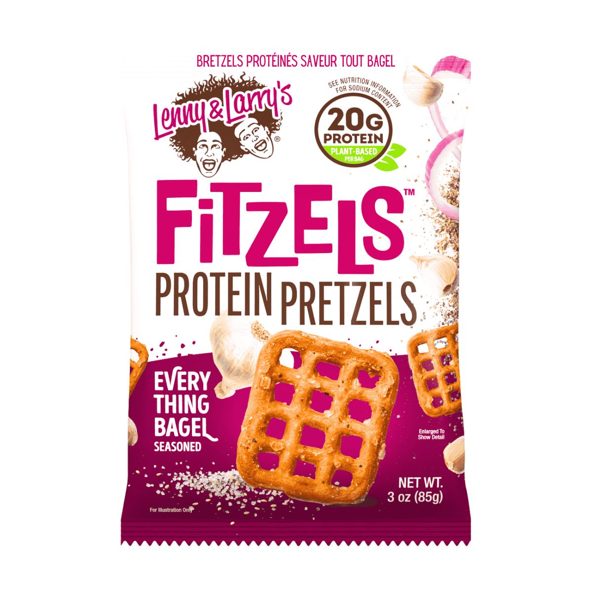 Lenny and Larry’s FITZELS High Protein Pretzels Everything Bagel, 85g