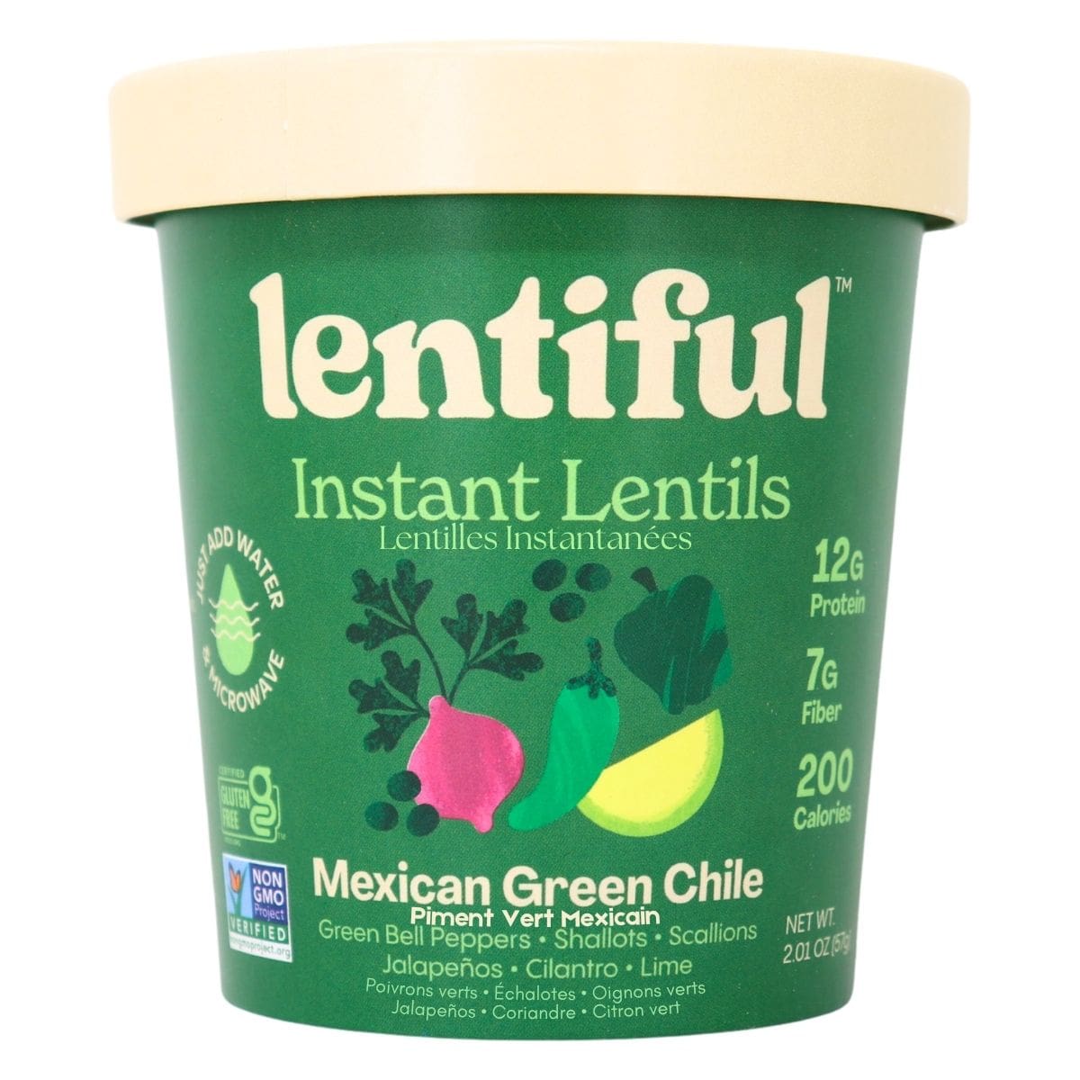 Lentiful Instant Lentils Mexican Green Chile, 57 g
