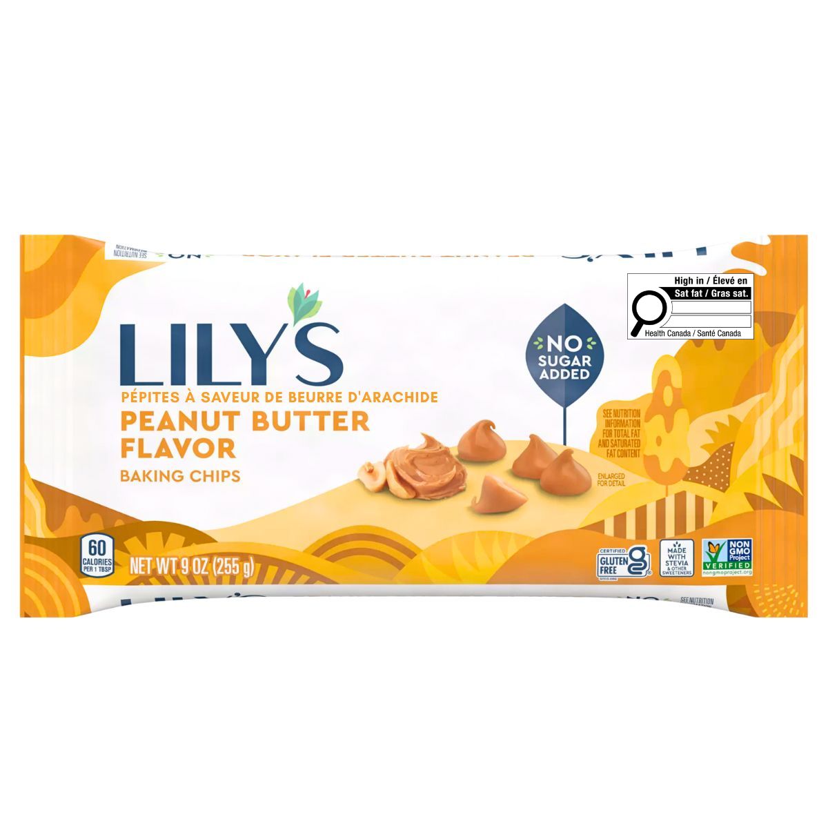 Lily’s No Sugar Added Baking Chips Peanut Butter Flavour, 255g