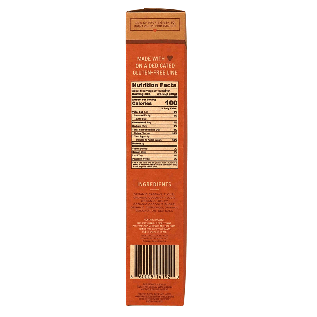 Lovebird Foods Grain-Free O' s Cereal Cinnamon, 198g 1