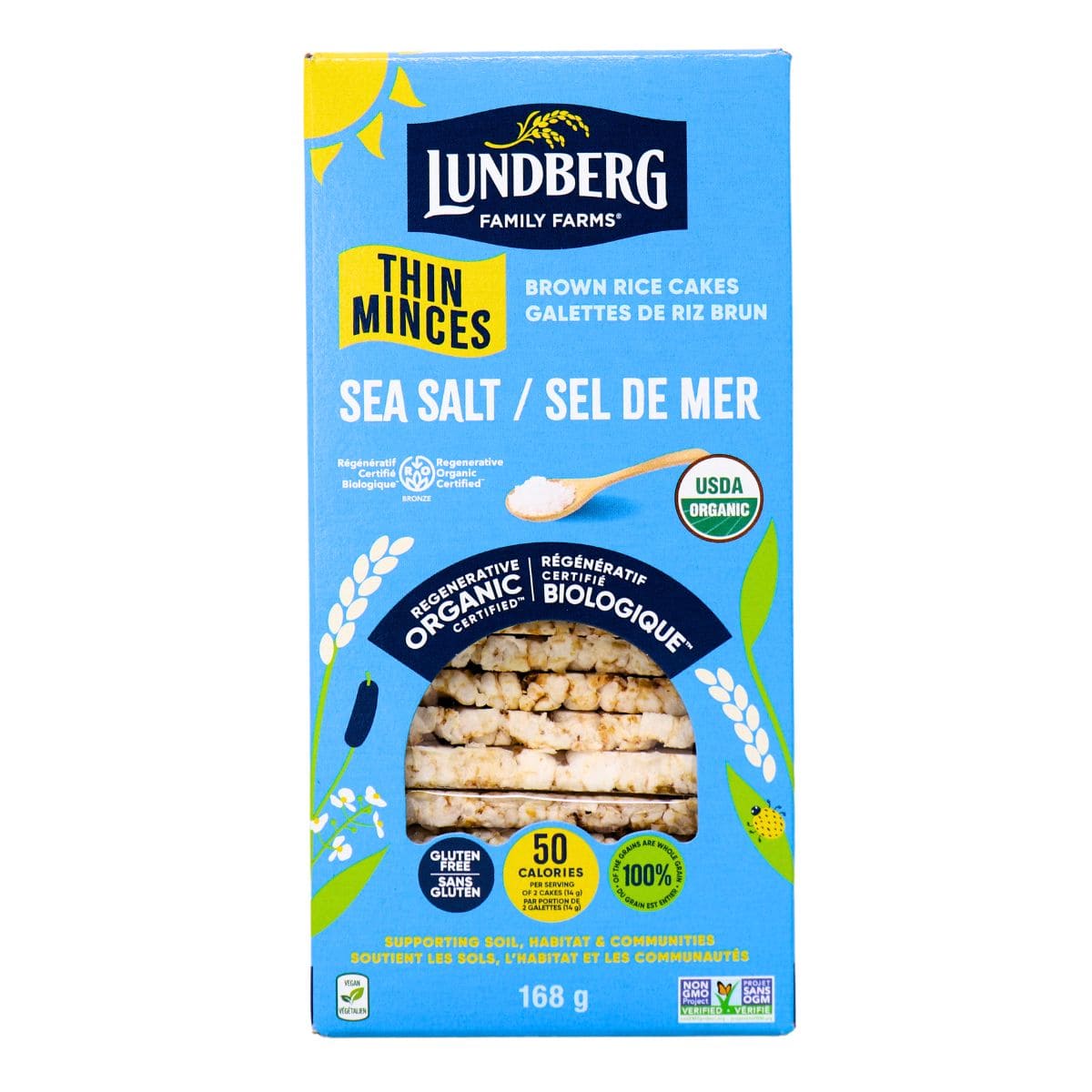 Lundberg Organic Gluten-Free Thin Stackers Brown Rice Sea Salt, 168g