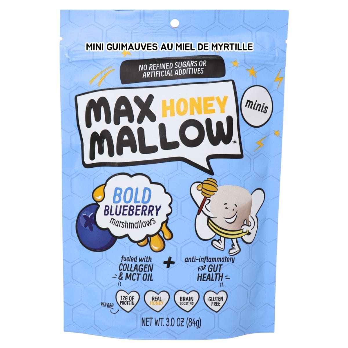 Max Sweets Vanilla Mini Honey Marshmallows Bold Blueberry, 84 g