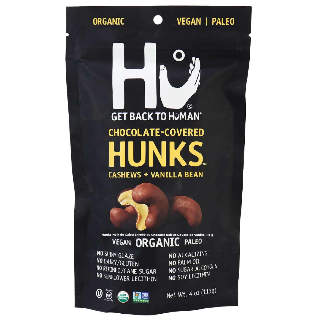 Hu Kitchen Dark Chocolate Covered Cashews + Vanilla Bean Hunks, 113g