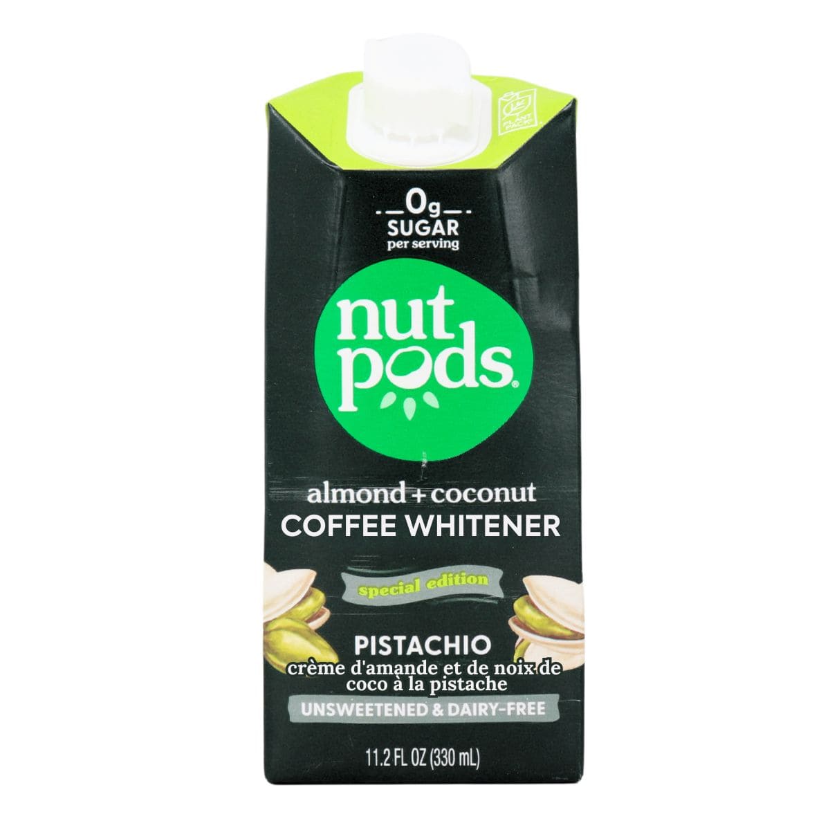 Nutpods Special Edition Unsweetened &amp; Dairy-Free Almond + Coconut Creamer Pistachio, 330ml