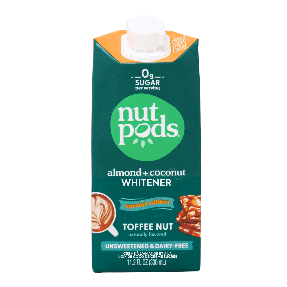 Nutpods Special Edition Unsweetened &amp; Dairy-Free Almond + Coconut Creamer Toffee Nut, 330ml