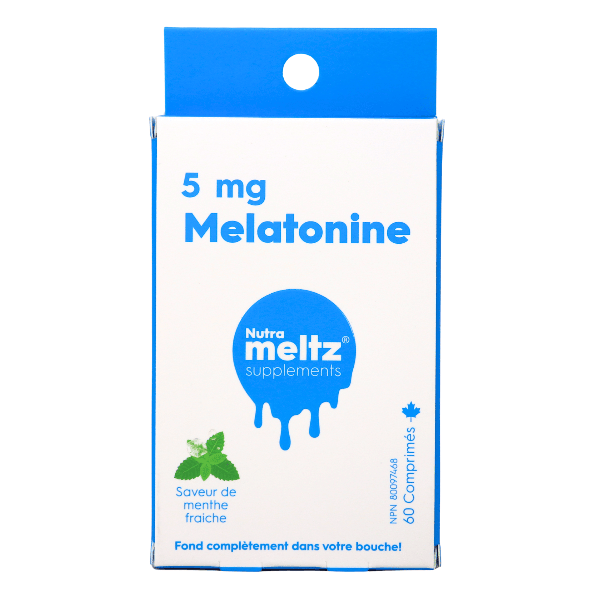 Nutrameltz Meltaway Supplement Tablets 5mg Melatonin Cool Mint Flavour, 60 Tablets