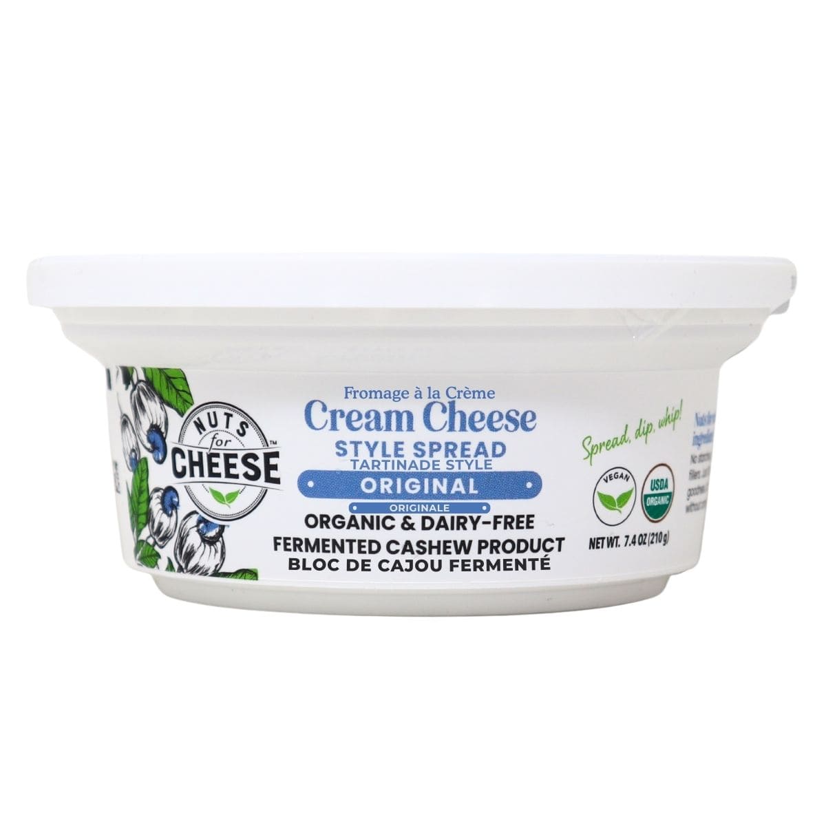 Nuts For Cheese Organic Dairy-Free Cream Cheese Style Spread Original, 210 g