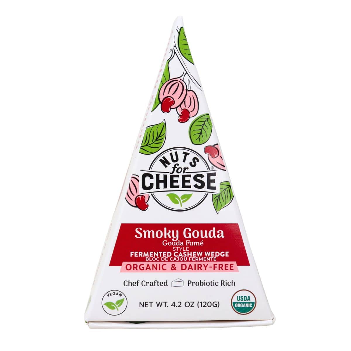 Nuts For Cheese Organic Dairy-Free Fermented Cashew Cheese Smoky Gouda, 120 g