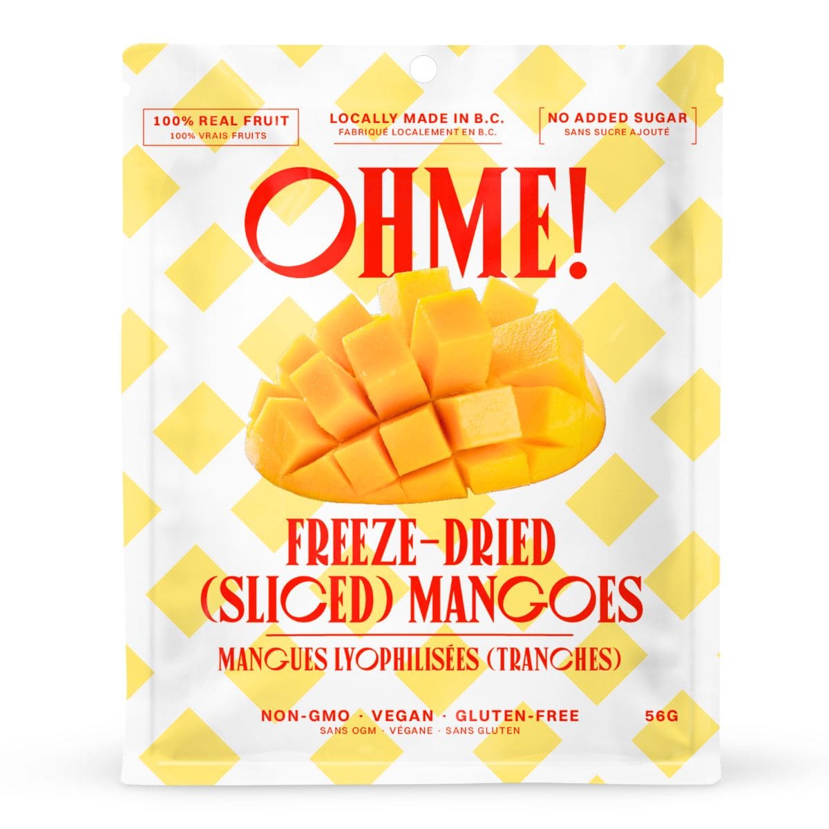 OHME! No Added Sugar Freeze-Dried Mangoes Sliced, 56g
