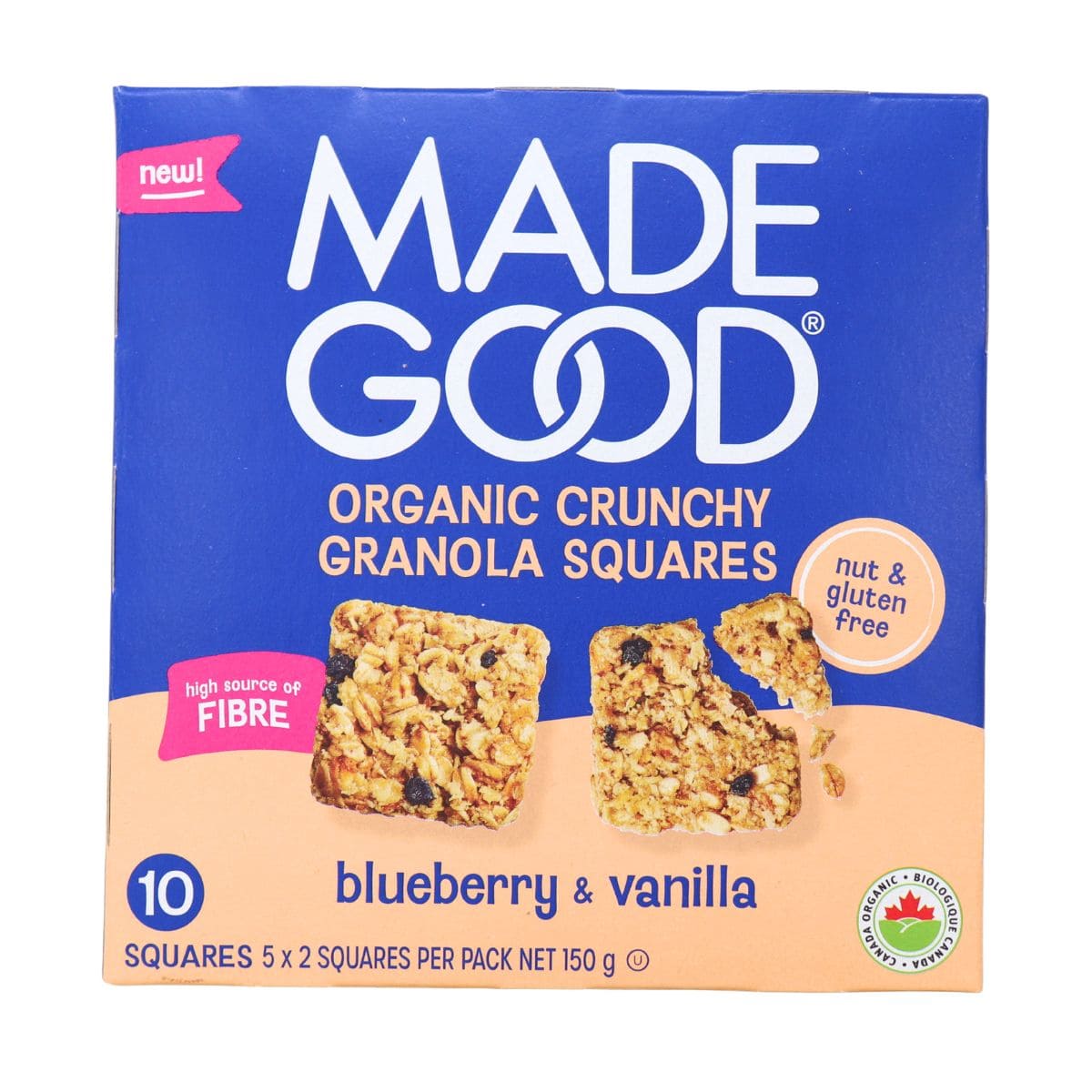 MadeGood Organic Crunchy Granola Squares Blueberry &amp; Vanilla, 5 Packs