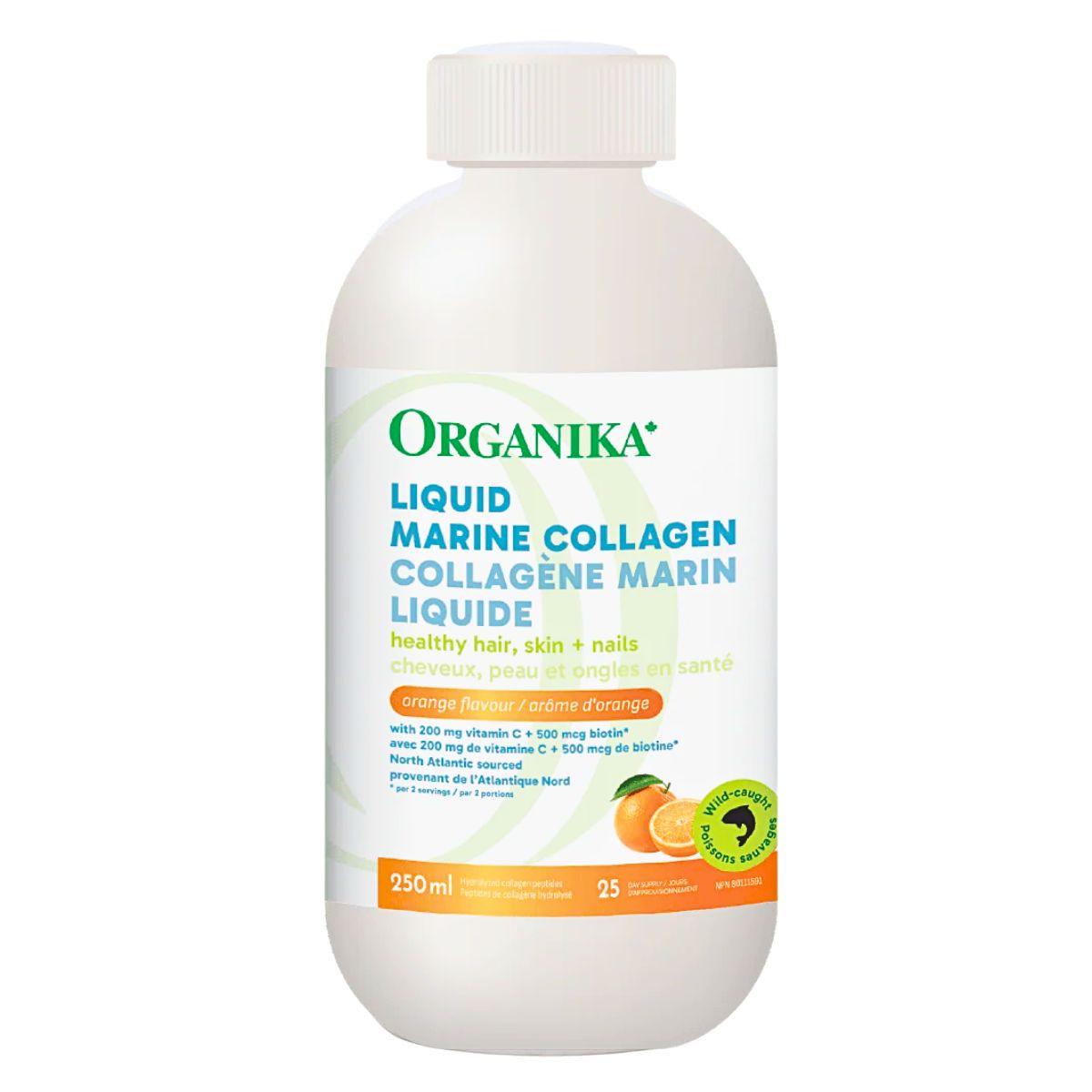 Organika Liquid Marine Collagen With Vitamin C &amp; Biotin Orange Flavour, 250mL