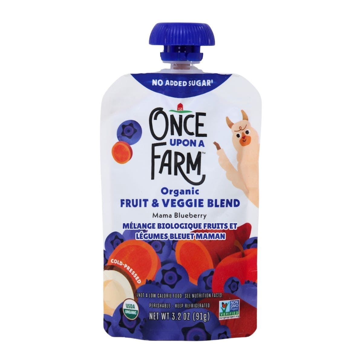 Once Upon a Farm Organic Fruit &amp; Veggie Blend Mama Blueberry, 91 g