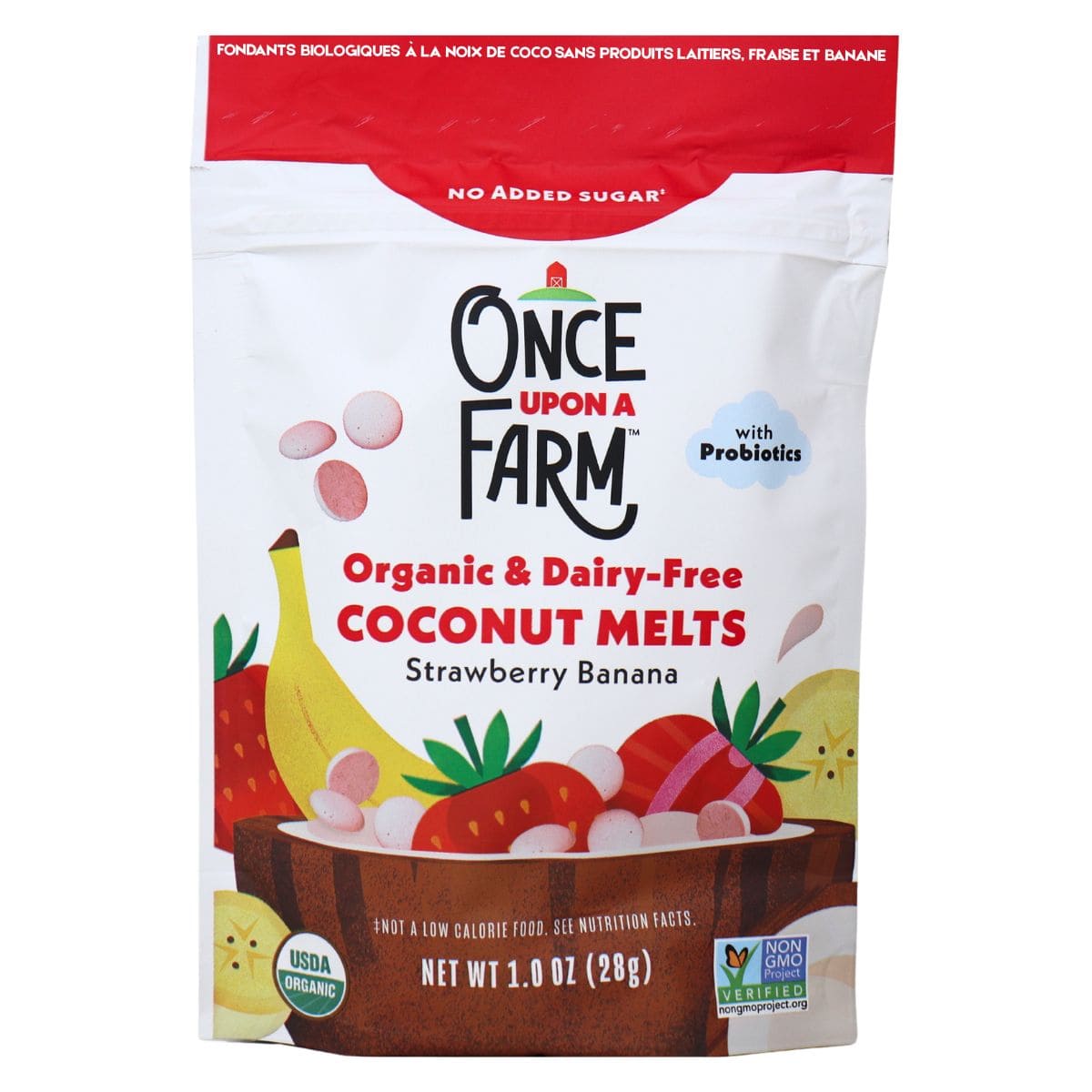 Once Upon a Farm Organic &amp; Dairy-Free Coconut Melts Strawberry Banana, 28 g