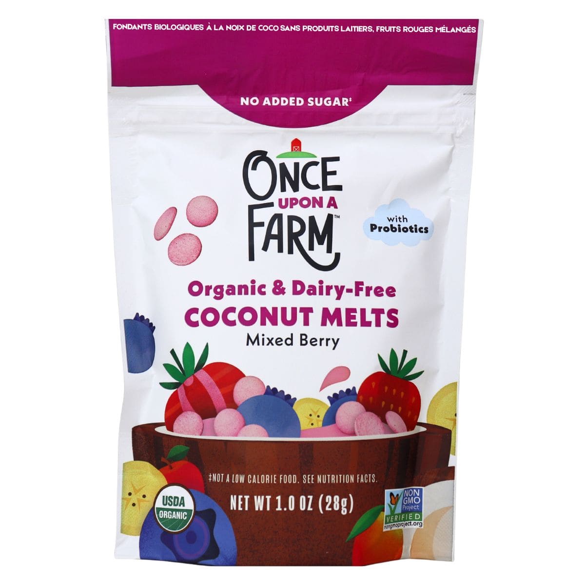 Once Upon a Farm Organic &amp; Dairy-Free Coconut Melts Mixed Berry, 28 g