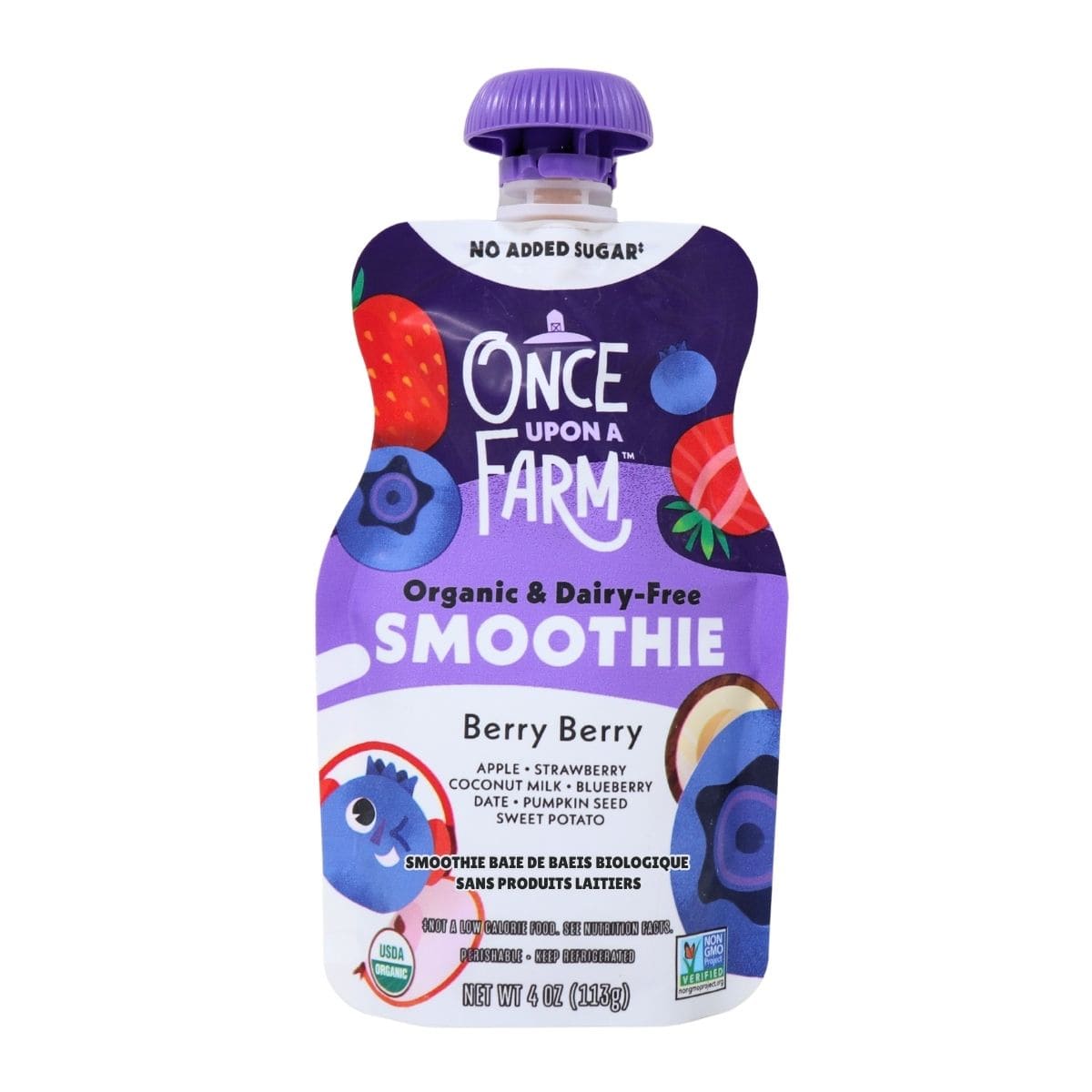 Once Upon a Farm Organic &amp; Dairy-Free Smoothie Berry Berry,  113 g