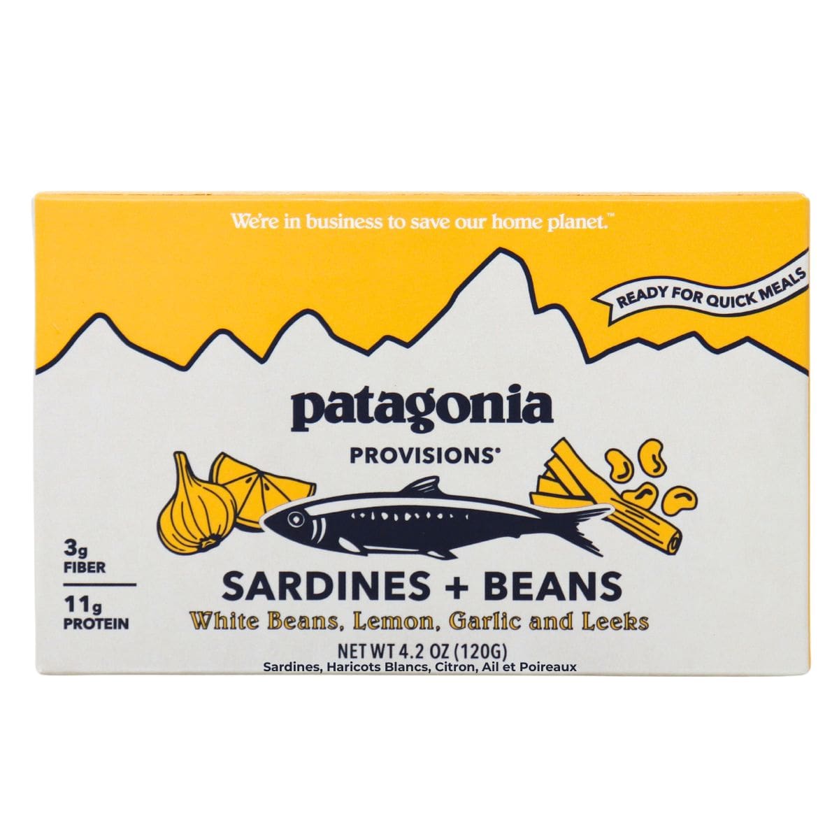 Patagonia Provisions Sardines + White Beans Lemon Garlic &amp; Leeks, 120 g