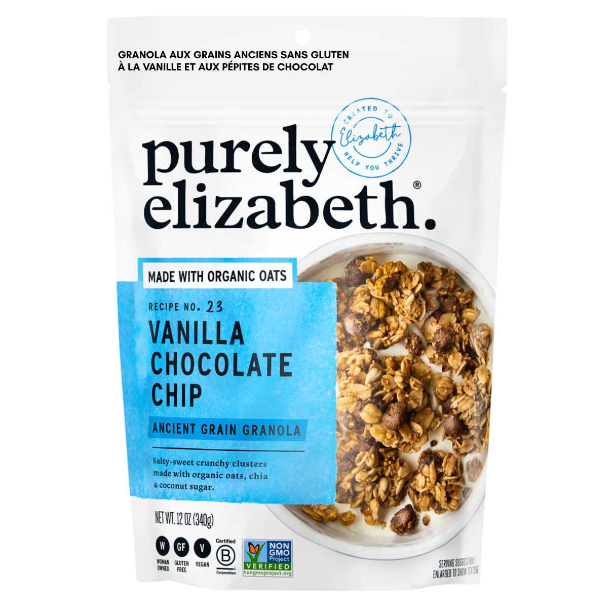 Purely Elizabeth Gluten-Free Ancient Grain Granola Vanilla Chocolate Chip, 340g