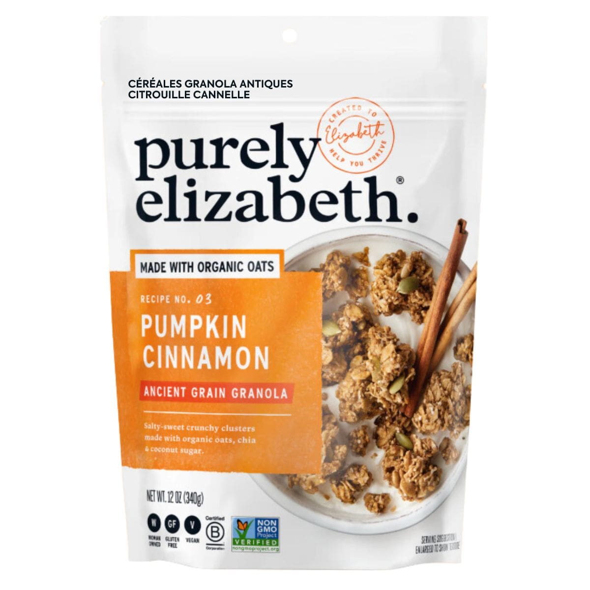 Purely Elizabeth Ancient Grain Granola Cereal Pumpkin Cinnamon, 340g