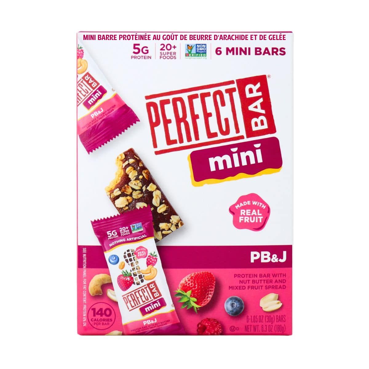 Perfect Bar Mini Protein Bar PB &amp; J, 6 Pack