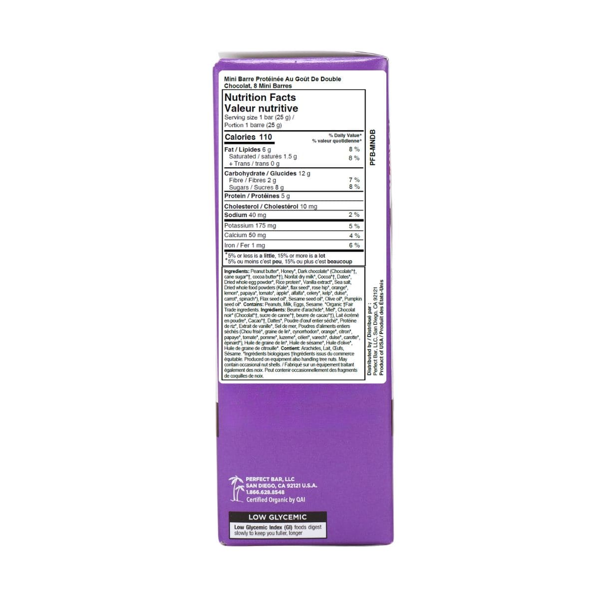 Perfect Bar Mini Protein Bar Double Chocolate, 8 Pack